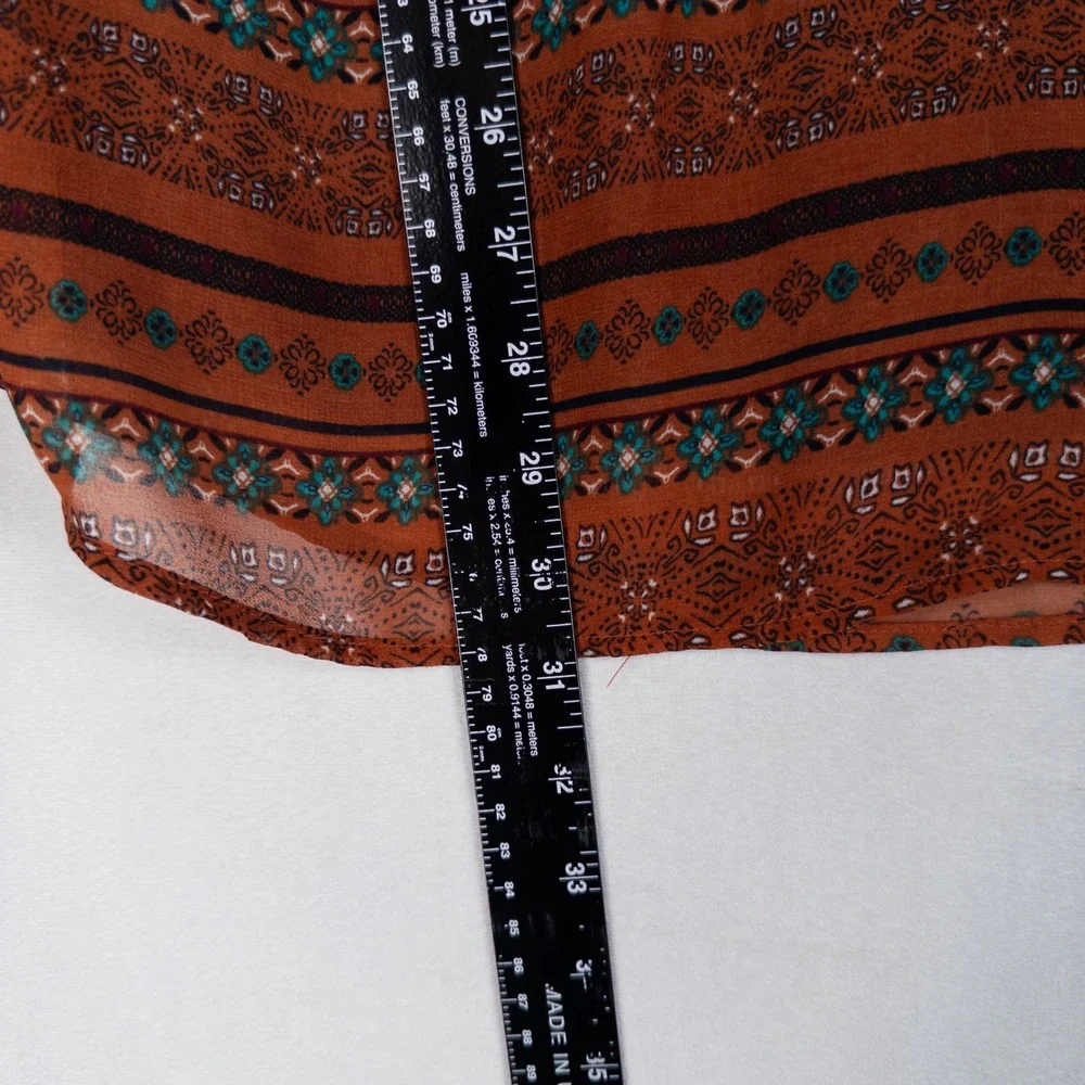 Daniel Rainn Blouse Tank Top 1X Multicolor Geometric Print Crochet Lace Boho - Picture 8 of 8
